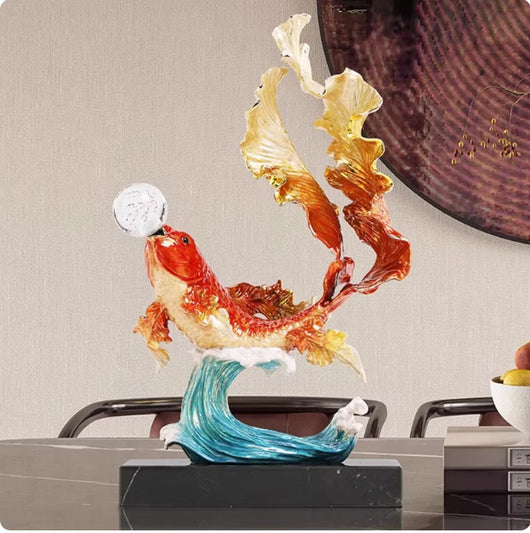 Ornamento Koi Saltando la Puerta del Dragón - Estilo Chino Contemporáneo - Image 10