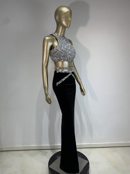 Vestido de Noche Brillante con Cristales Rhinestone para Mujer - Image 11