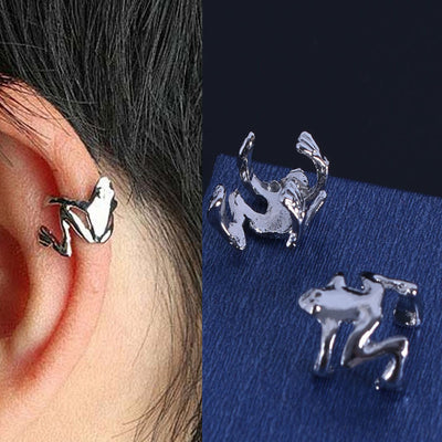 Clips para Orejas Punk Rock - Accesorios Alternativos con Diseño de Rana