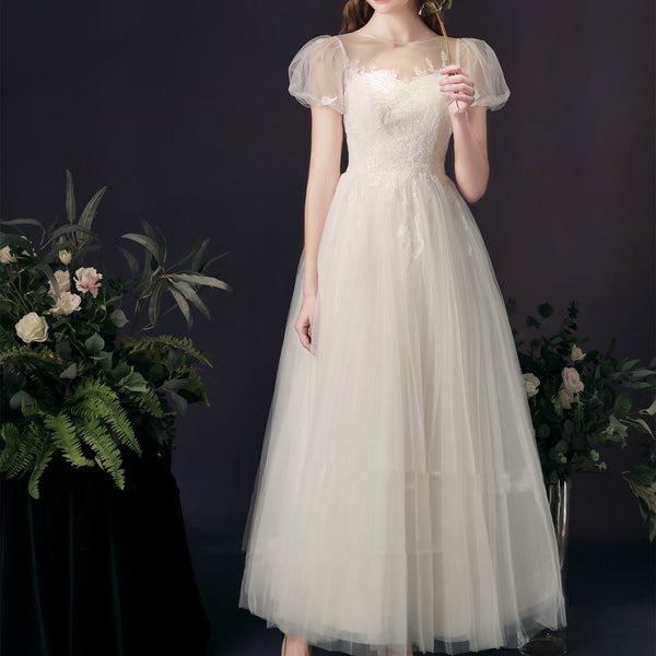 Vestido de Novia Elegante y Minimalista para Cena