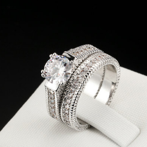 Anillos de Compromiso con Diamantes - Juegos de Joyas Europeos y Americanos