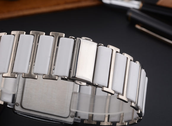 Juego de Relojes de Pareja con Diamante Cuadrado de Cuarzo