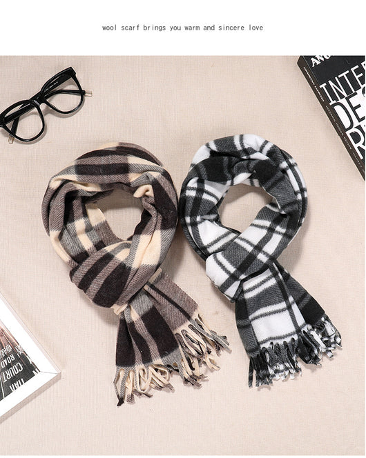 Bufanda Reversible de Cuadros Clásica para Otoño e Invierno - Unisex con Terciopelo Suave - Image 16