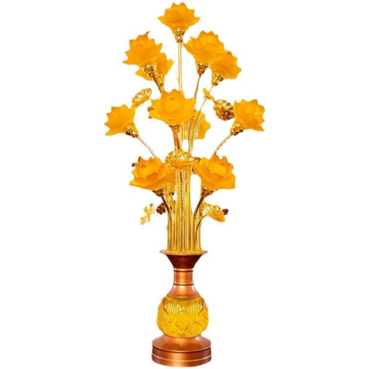 Linterna LED de Loto en Vidrio Coloreado para Altar Budista - Image 24