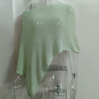 Blusa Tejida de Protección Solar con Capa Irregular para Mujer - Image 6