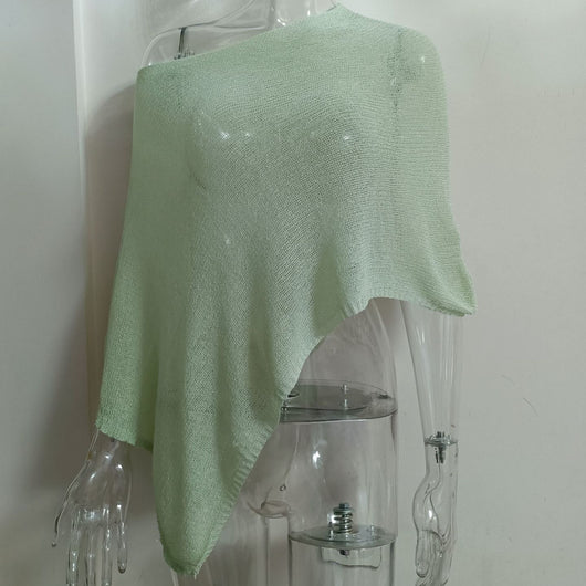 Blusa Tejida de Protección Solar con Capa Irregular para Mujer - Image 6