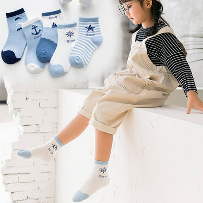 Calcetines Infantiles de Algodón con Diseño Oceánico