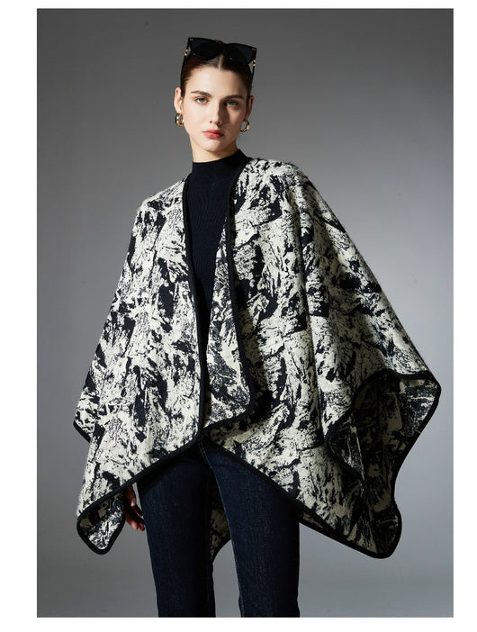 Chal Jacquard de Pelo Artificial Tipo Visón con Pintura China - Primavera, Otoño e Invierno - Image 11