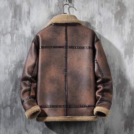 Abrigo de Lana de Cordero Acolchado con Forro Polar para Hombre - Image 4