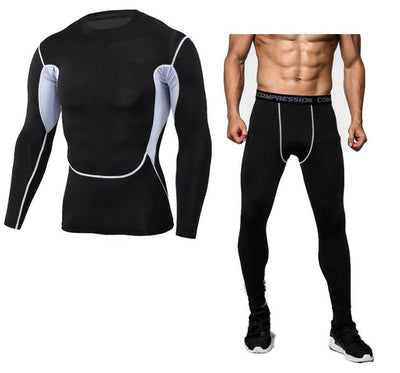 Conjunto Deportivo Ajustado de Manga Larga Secado Rápido para Hombre - Image 7