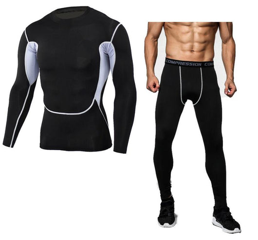Conjunto Deportivo Ajustado de Manga Larga Secado Rápido para Hombre - Image 7