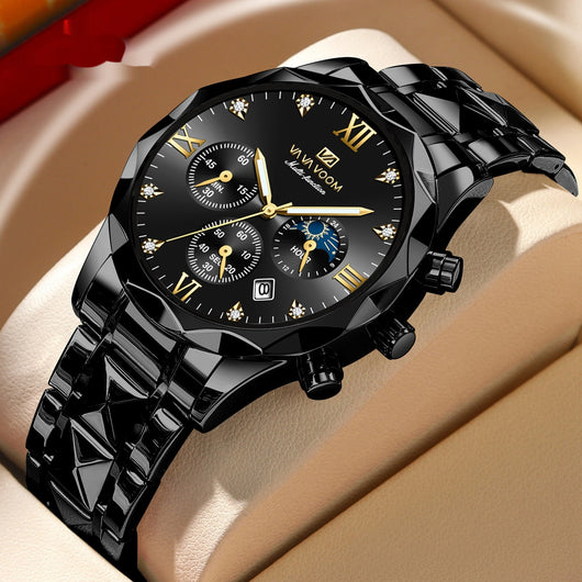 Reloj de Acero Tungsteno Resistente al Agua con Doble Calendario - Image 13