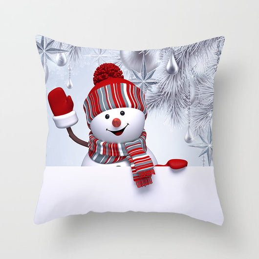 Funda de Almohada Navideña Muñeco de Nieve Tono Melocotón - Image 7