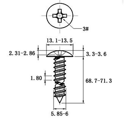 Tornillo Autorroscante de Acero Inoxidable Cabeza Ancha Tipo Champiñón - Image 62