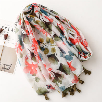 Pañuelo de Seda Estampado Flores Vintage para Mujer - Image 3