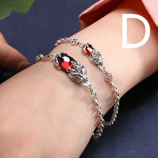 Pulsera de Valentía en Plata con Granate, Calcedonia y Ágata - Image 20