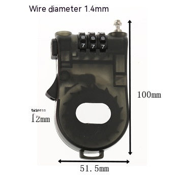 Candado Retráctil de Cable para Bicicleta, Motocicleta y Casco - Image 9