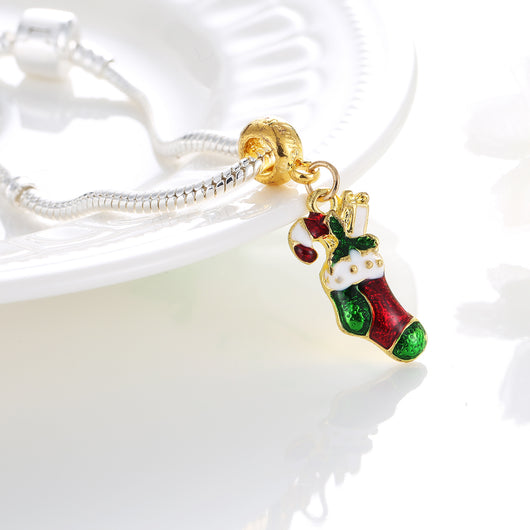 Cuentas de Navidad con Diseño de Bastón de Caramelo Dorado - Image 3