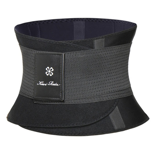 Black and yellow neoprene fitness belt with a perforated texture and a 'Kiwi Rata' logo patch. - Image 13