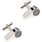 Gemelos Acero Inoxidable Plateado Electrochapado Estilo Ejecutivo