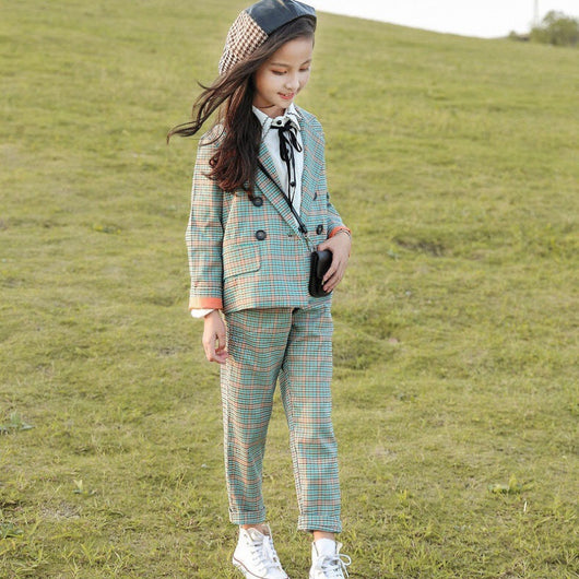 Conjunto de Dos Piezas Cuadrille para Niñas Primavera Otoño - Image 3