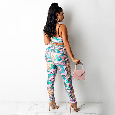 Pantalones Ajustados Estampados Sexy de Dos Piezas - Image 2