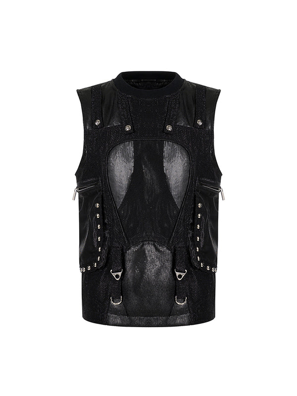 Chaleco Lentejuelas Hombre Verano Estructura Multibolsillos