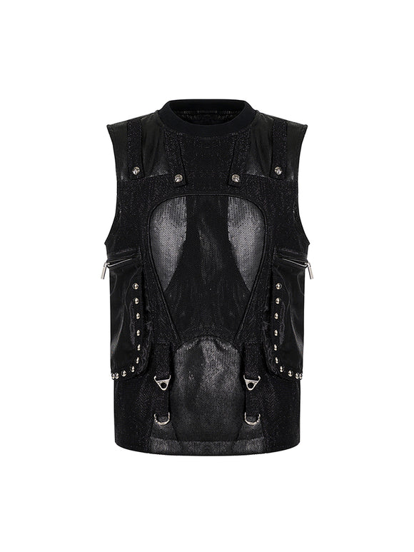 Chaleco Lentejuelas Hombre Verano Estructura Multibolsillos
