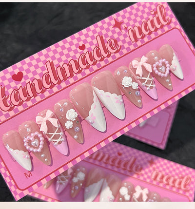 Esmalte de Uñas Perla Camelia Francés Blanco con Moño Dulce - Image 8