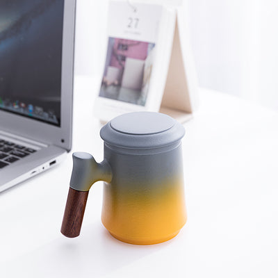 Taza de Cerámica con Filtro de Té y Asa de Madera - Image 15