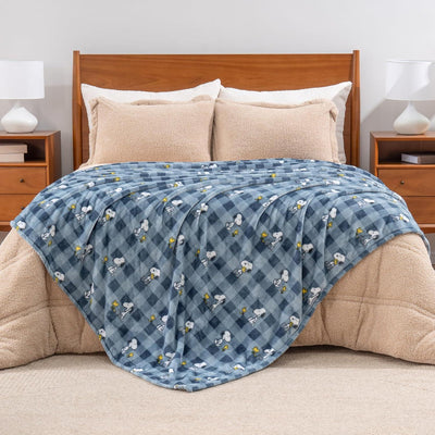 Cobija de felpa Peanuts Velvet Loft Snoopy 140 x 178 cm – Diseño The Flying Ace, oficial y ultra suave - Tekeno
