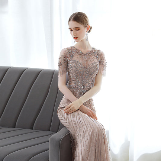 Vestido de Noche Sirena Lujo para Banquete