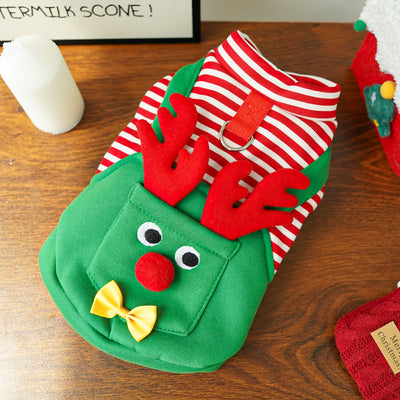 Abrigo Navideño para Mascotas - Suéter Reno con Bolsillo para Perros y Gatos - Image 15