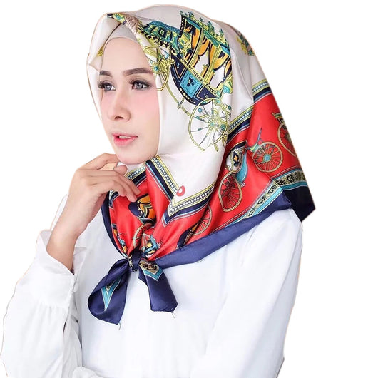 Pañuelo Cuadrado Grande de Seda Simulada - Accesorio Versátil para Mujer - Image 13