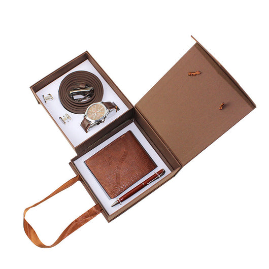 Set de Regalo Completo para Hombre: Reloj Cuarzo, Cinturón, Cartera, Gemelos y Accesorios - Image 9