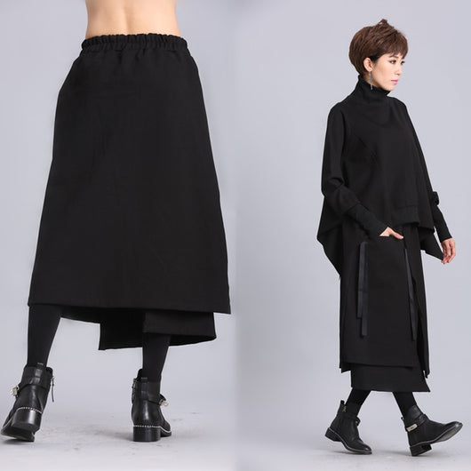 Falda Recta con Cintura Elástica Irregular - Image 11