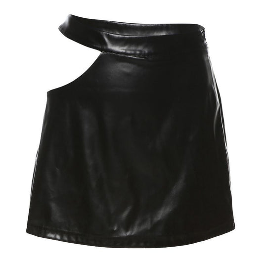 Falda de Cadera PU Hueca Cintura Alta Diseño Fashion - Image 7