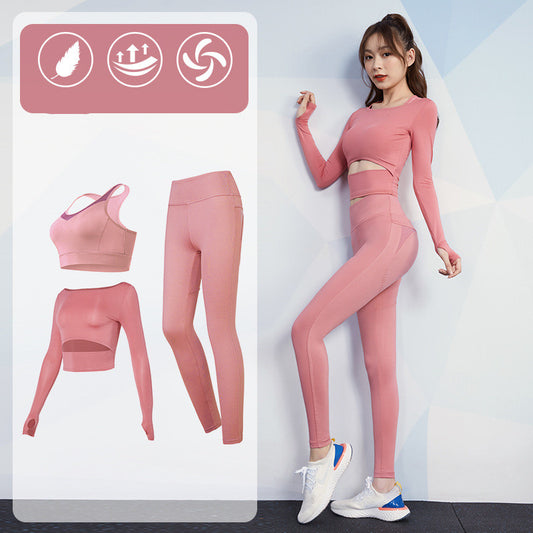 Conjunto Deportivo de 3 Piezas Ajustado de Secado Rápido para Running