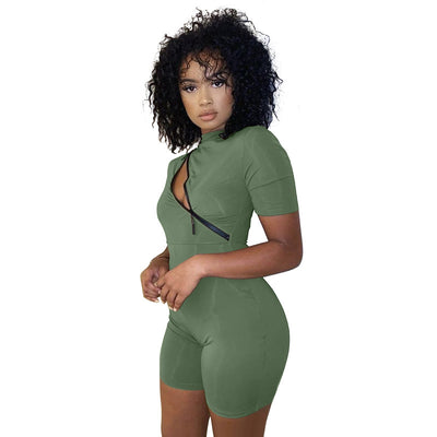 Jumpsuit Casual Ajustado con Costuras Contrastantes