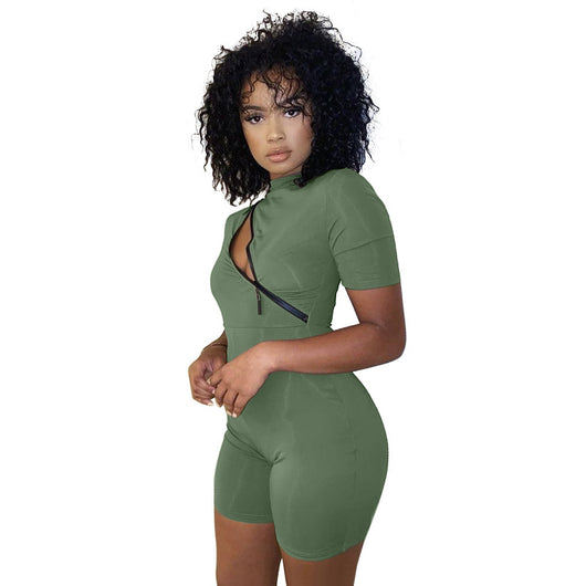 Jumpsuit Casual Ajustado con Costuras Contrastantes