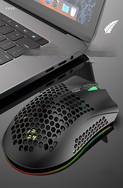 Ratón Inalámbrico Gaming con Diseño Hueco y Carga Luminosa - Image 8