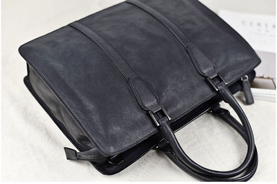 Bolso de Cuero Curtido al Vegetal Estilo Retro Horizontal para Hombre - Image 24