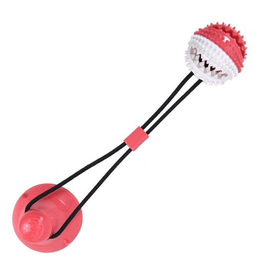Pink and teal spiky pet molar toy with a suction cup base, designed for chewing and teeth cleaning. - Image 18