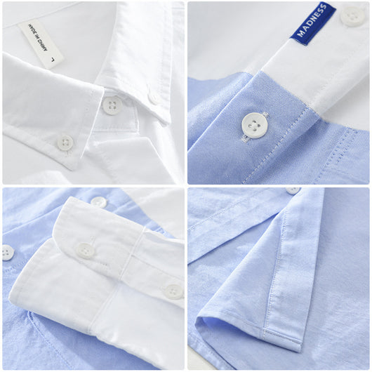 Camisa Patchwork de Manga Larga para Hombre - Image 3