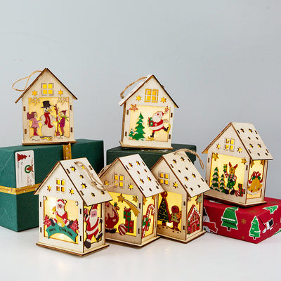 Cabaña Navideña Luminosa de Madera con Decoraciones Coloridas - Image 20