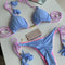 Bikini Triangular Trenzado con Falda Tipo Bolsa