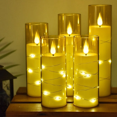 Cadena de Luces LED con Velas Eléctricas para Decoración Navideña y Eventos