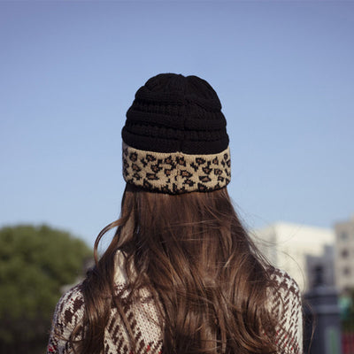 Gorro Tejido para Mujer Estampado Leopardo - Abrigo Cálido para Invierno - Image 19