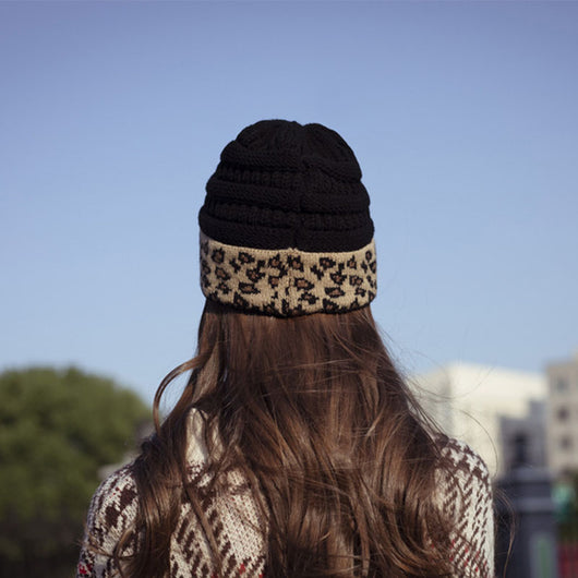 Gorro Tejido para Mujer Estampado Leopardo - Abrigo Cálido para Invierno - Image 19