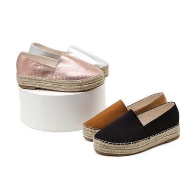 Botín Tejido Estilo Británico Retro con Forro de Cuero Suave para Mujer